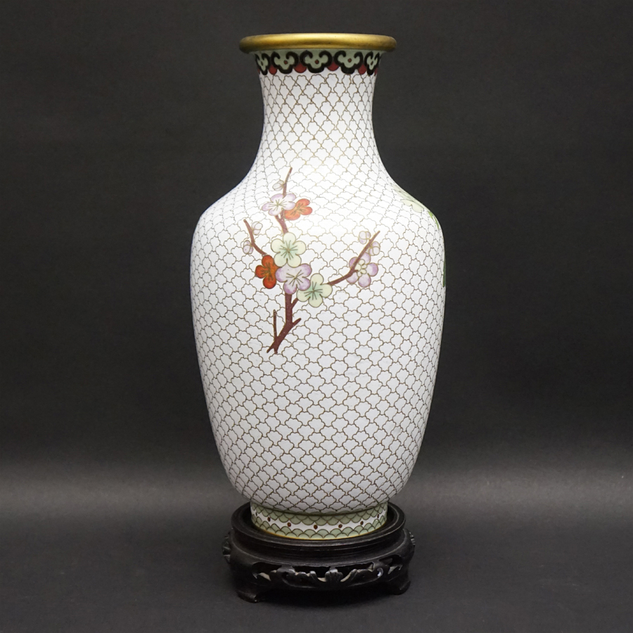 中国美術 中国古玩 唐物 景泰藍 底七宝 花瓶 華瓶 花器 年代物 陶芸