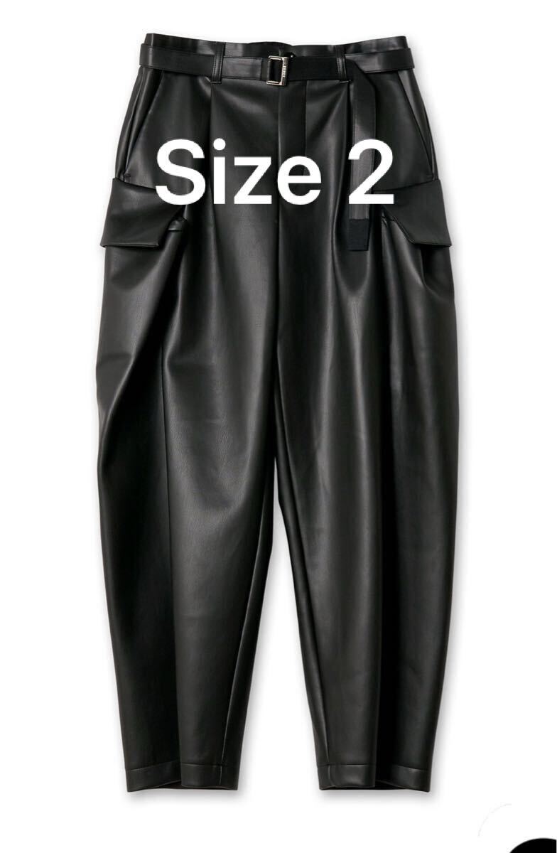 25aw Sacai Faux Leather Pants 黒 2 25aw Sacai Faux Leather Pants 黒 2
