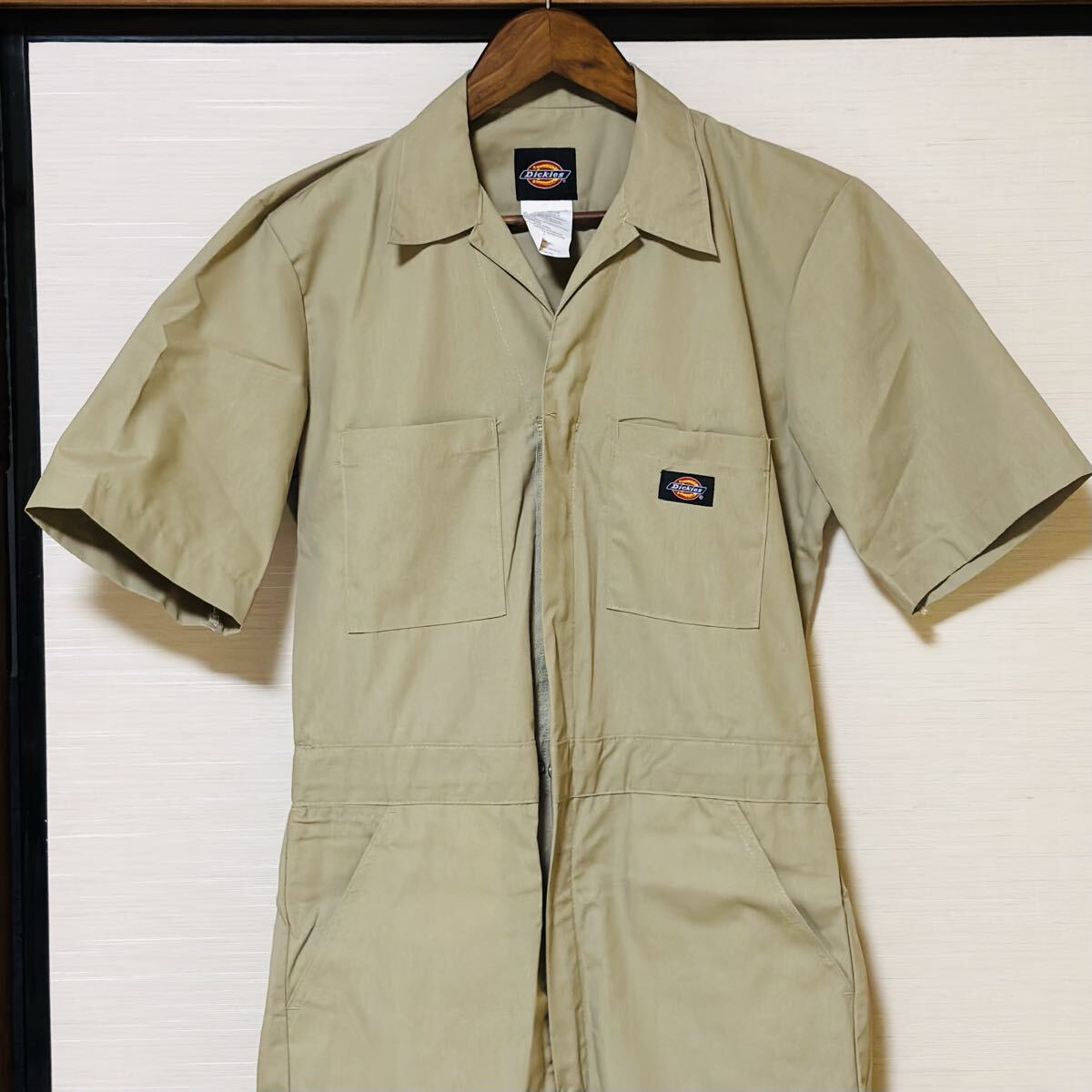 прекрасный товар Dickies Dickies короткий рукав комбинезон 33999 SR размер хаки комбинезон рабочая одежда Work одежда American Casual Biker все в одном