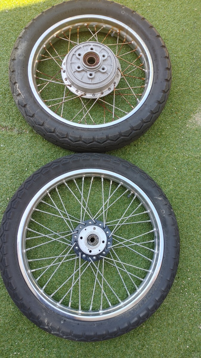 カワサキ 旧車 Z1 Z2 ホイールセット フロント19インチ×1.85 リア18インチ×2.15 ホイール   _画像1