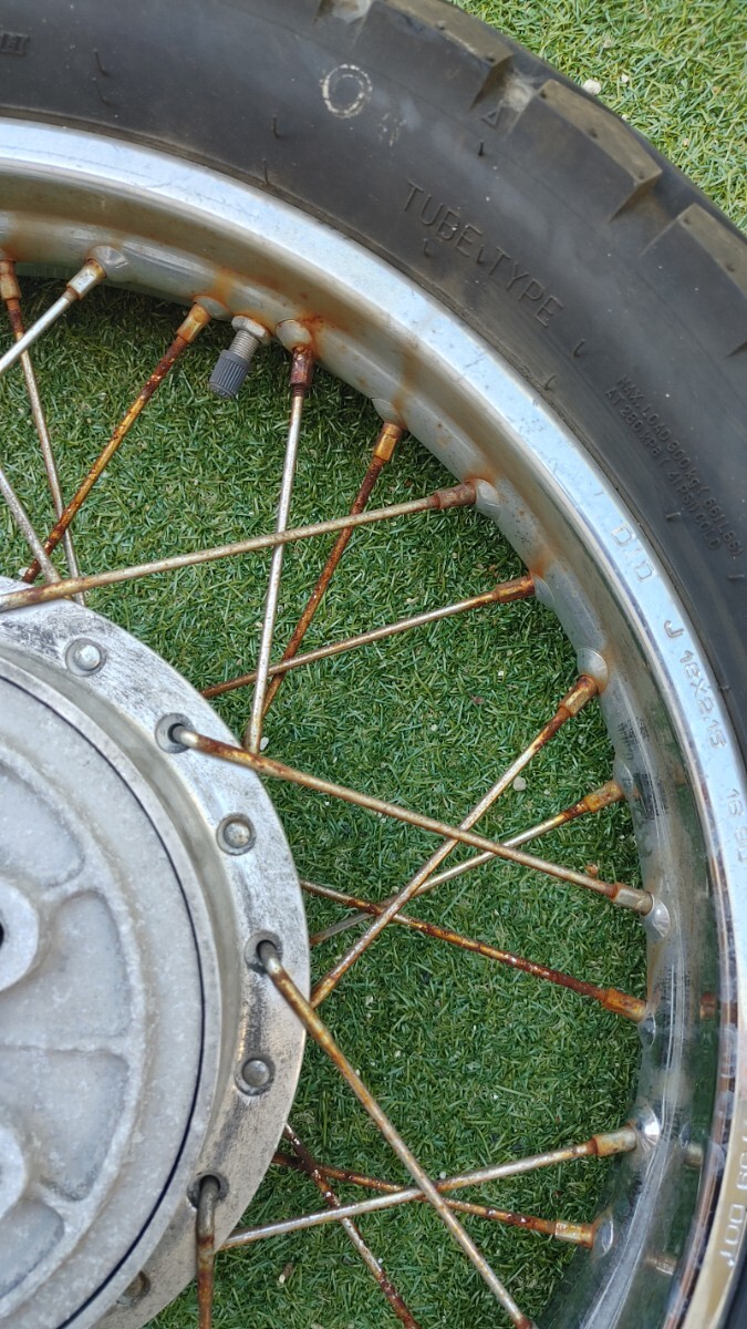 カワサキ 旧車 Z1 Z2 ホイールセット フロント19インチ×1.85 リア18インチ×2.15 ホイール   _画像9