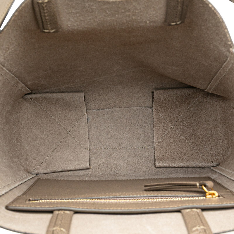 セリーヌ バーティカル カバ スモール トートバッグ ショルダーバッグ 2WAY 176183 ベージュ レザー レディース CELINE 【中古】_画像5