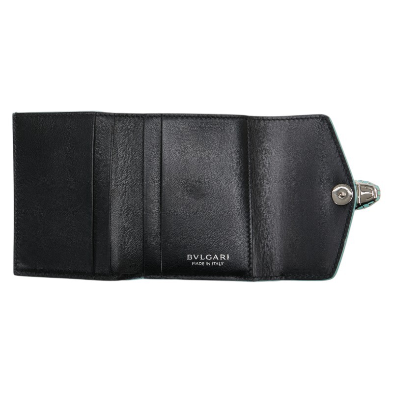  BVLGARY cell авторучка ti four ever три складывать кошелек оттенок голубого аквамарин pa палатка кожа женский BVLGARI [ б/у ]