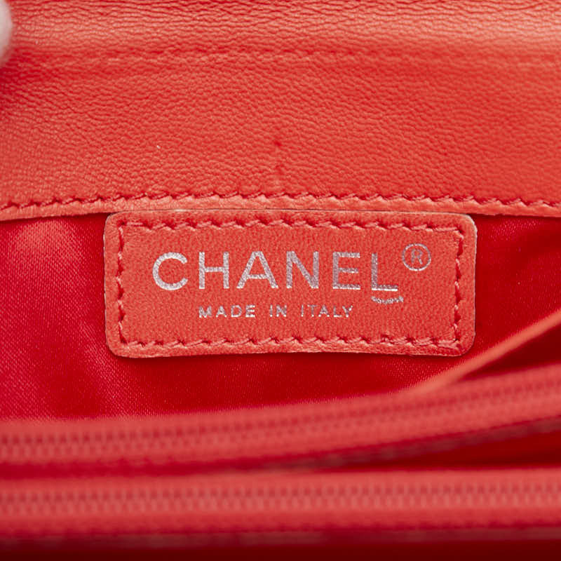 シャネル ココマーク ウルトラステッチ パイソン チェーン ワンショルダーバッグ レッド シルバー レザー レディース CHANEL 【中古】_画像8