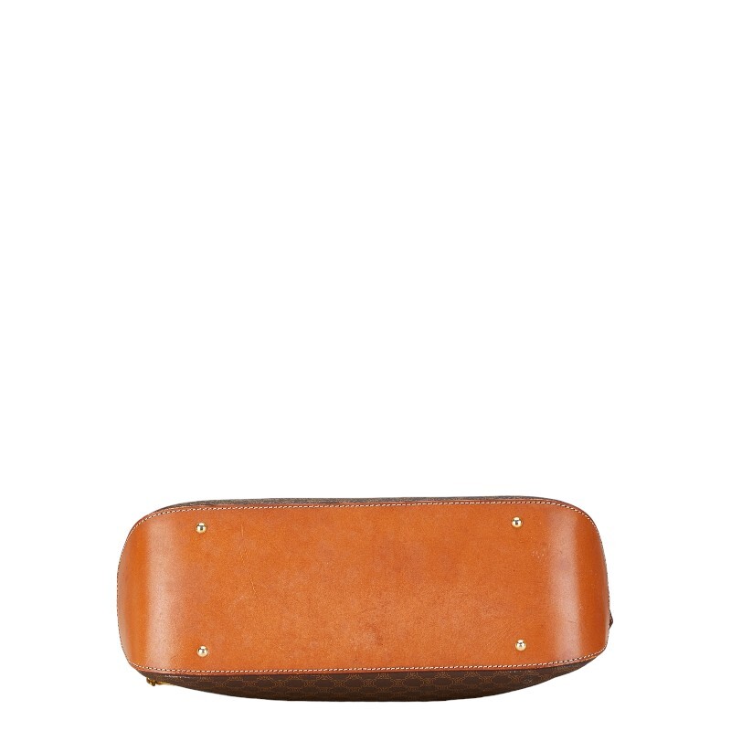 セリーヌ マカダム トートバッグ ハンドバッグ ブラウン PVC レザー レディース CELINE 【中古】_画像3