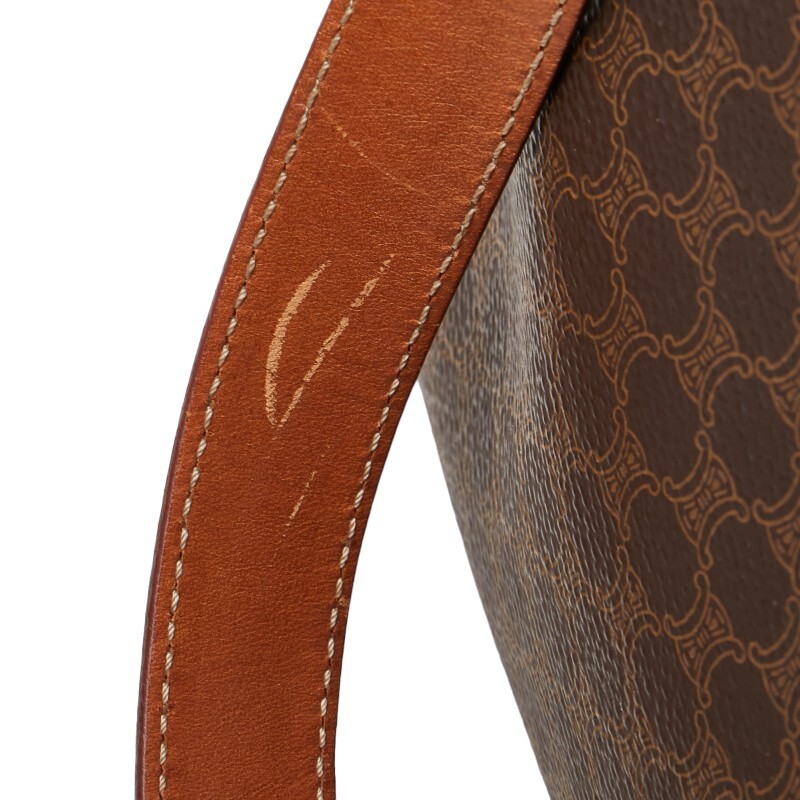 セリーヌ マカダム トートバッグ ハンドバッグ ブラウン PVC レザー レディース CELINE 【中古】_画像4