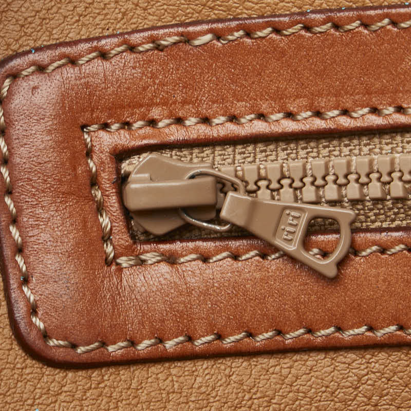 セリーヌ マカダム トートバッグ ハンドバッグ ブラウン PVC レザー レディース CELINE 【中古】_画像9