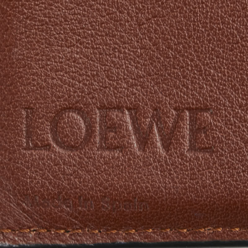 ロエベ アナグラム 二つ折り財(cái)布 イエロー ブラウン レザー レディース LOEWE 【中古】