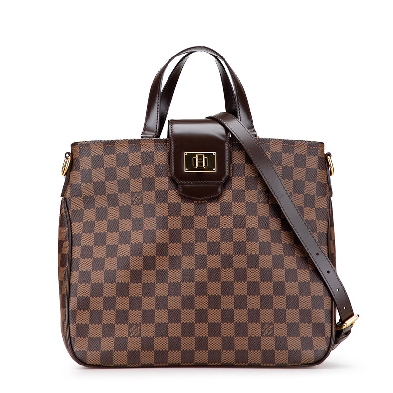 ルイ ヴィトン ダミエ カバ ローズベリー ハンドバッグ ショルダーバッグ 2WAY N41177 ブラウン PVC レザー LOUIS VUITTON 【中古】_画像1