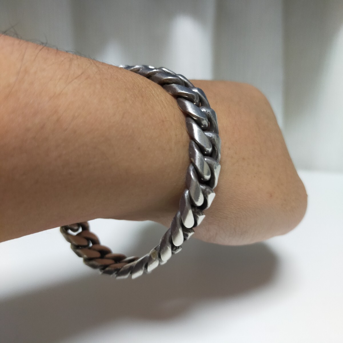 mexico メキシコ製 ヴィンテージ 喜平ブレスレット 極太 重厚 10㎜オーバー 69g silver925/シルバー925_画像7