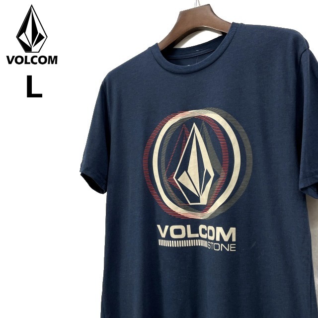 売切り【正規新品】VOLCOM ボルコム◆半袖 Tシャツ スケート サーフ ストーンロゴ 男女兼用(L)紺 青 250617-B_画像2