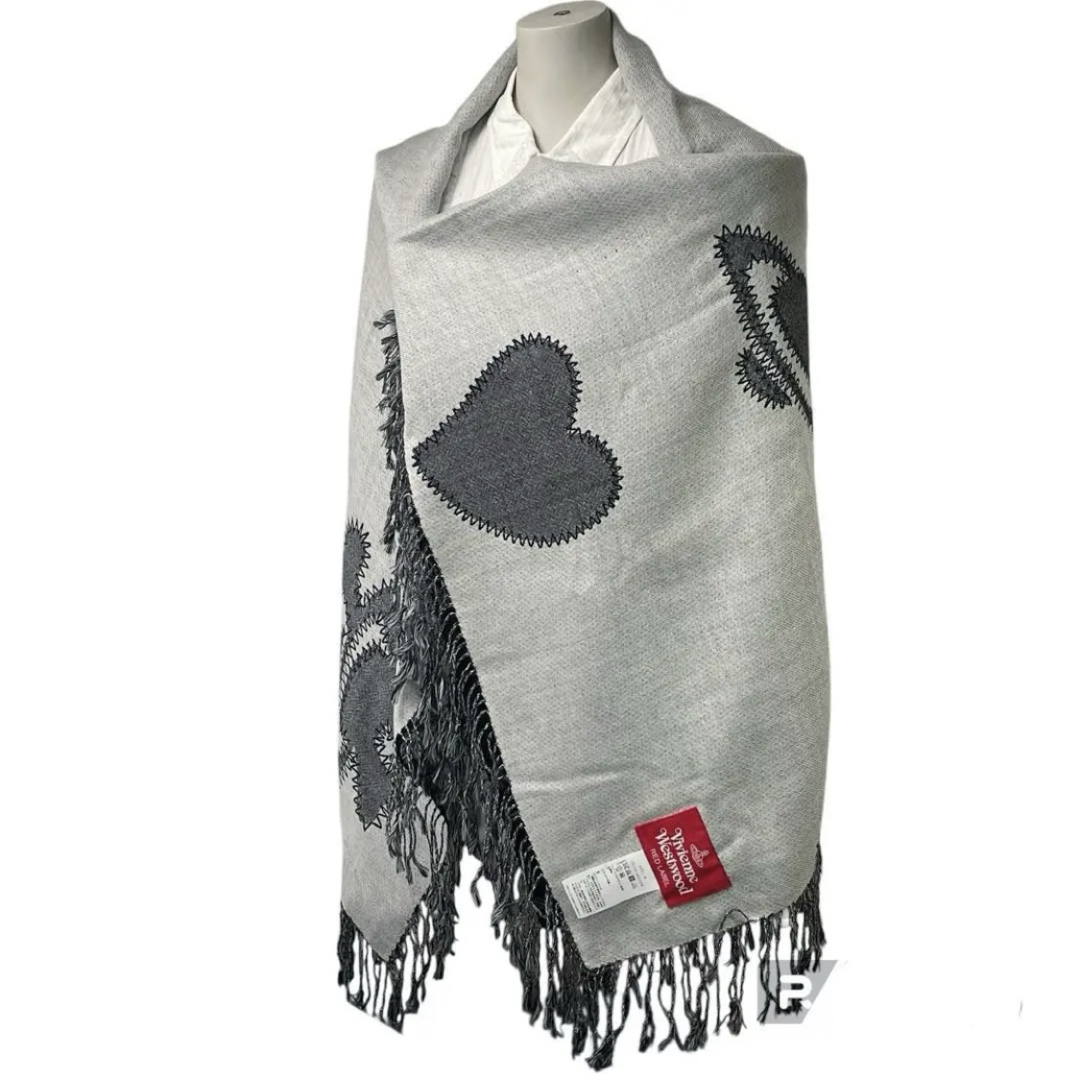 ■新品タグ付き ヴィヴィアンウエストウッド ストール 総柄 オーヴ グレー 超希少 Vivienne Westwood ヴィヴィアン ウエストウッド 大判