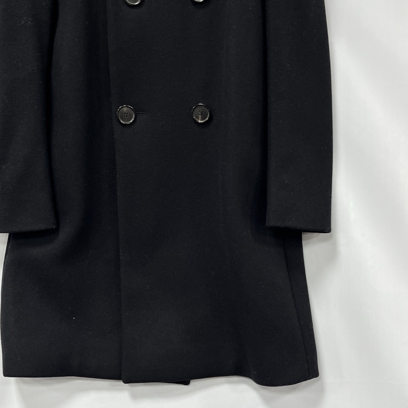DIOR HOMME/ディオールオム/Hedi Slimane期/エディスリマン/04AW/ダブルブレステッド/メルトンフーデッドコート/ブラック/サイドポケット
