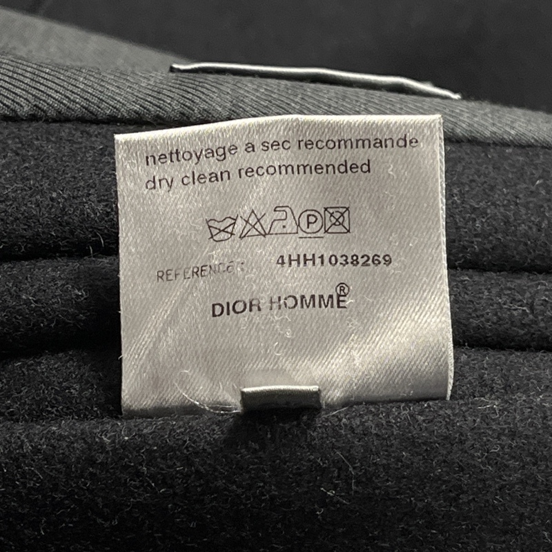 DIOR HOMME/ディオールオム/Hedi Slimane期/エディスリマン/04AW/ダブルブレステッド/メルトンフーデッドコート/ブラック/サイドポケット