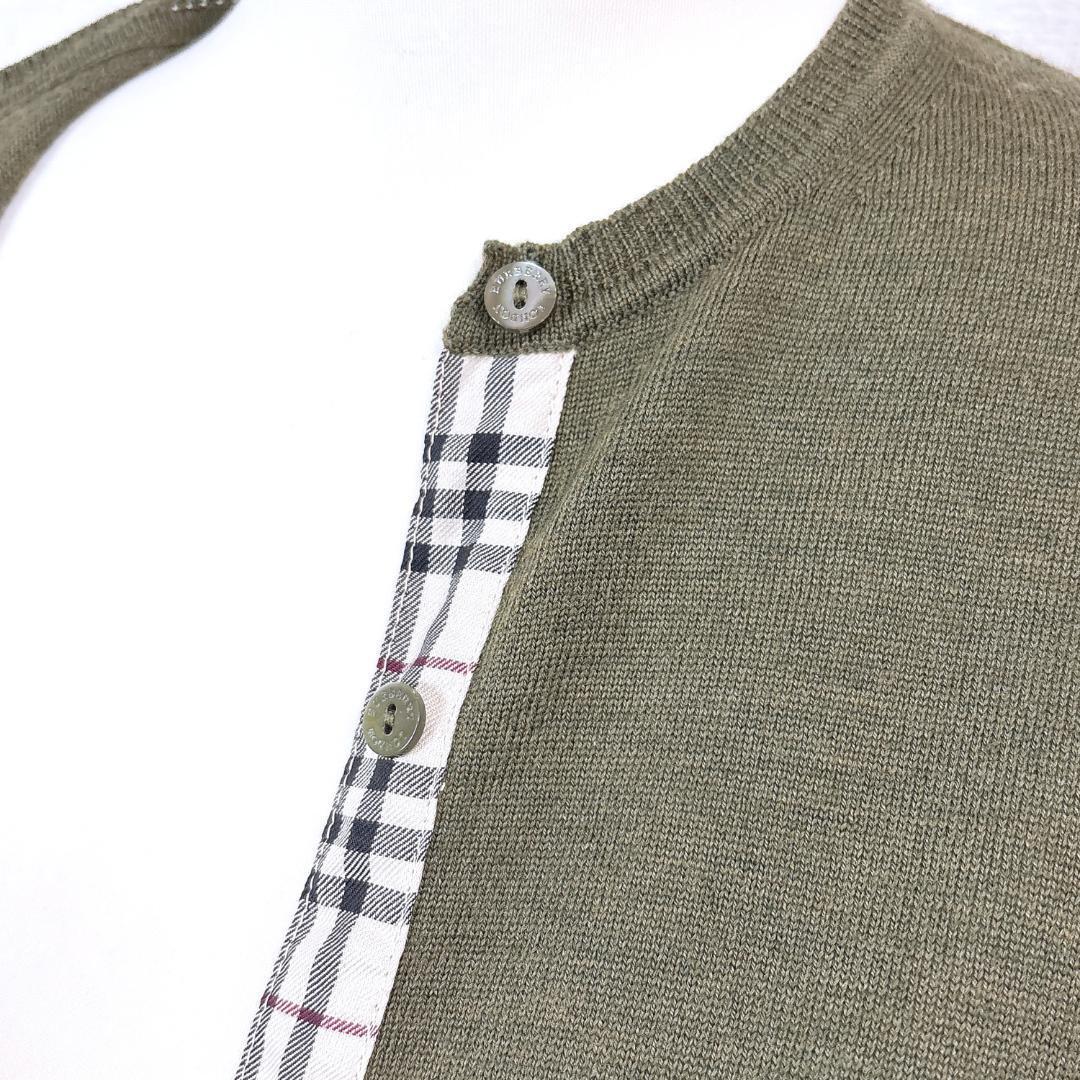 美品!BURBERRY LONDONノバチェック ロングカーディガン mh181 美品】バーバリーロンドン ノバチェック裏地カーディガン M