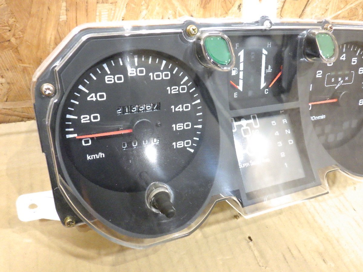 【山形 酒田発】中古 パジェロ E-V45W スピードメーター 純正 メーターフード/木目メーターフード付 YAZAKI 566-210 テスト済_画像3