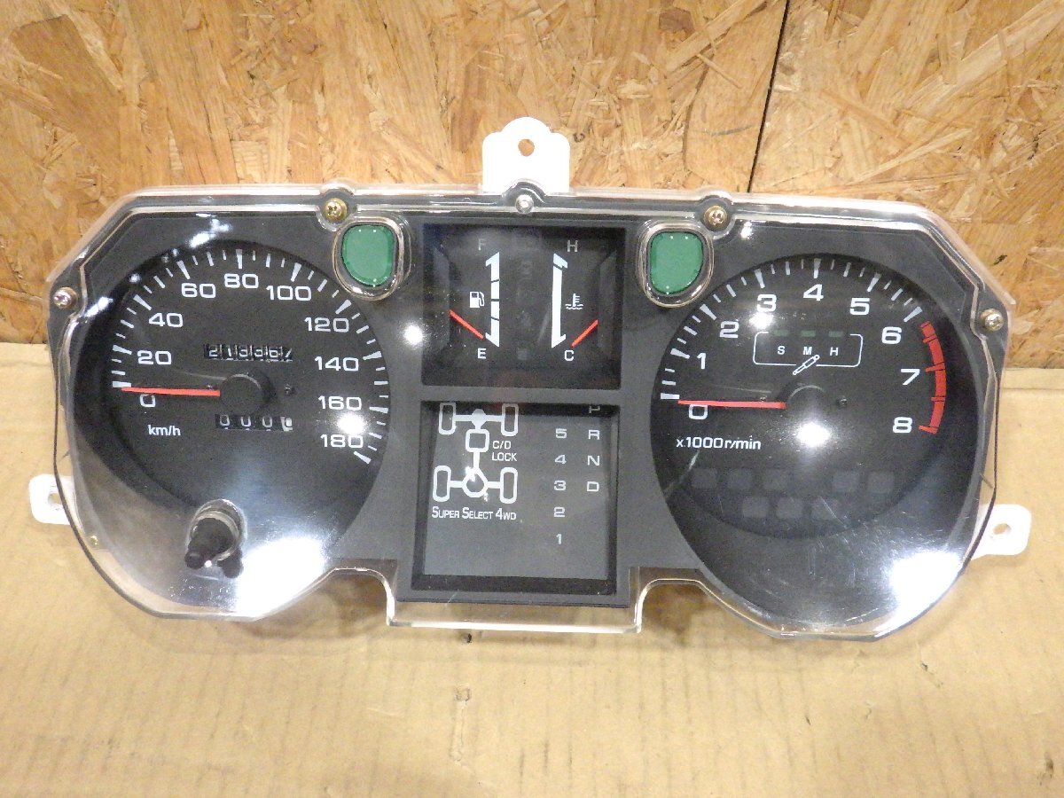 【山形 酒田発】中古 パジェロ E-V45W スピードメーター 純正 メーターフード/木目メーターフード付 YAZAKI 566-210 テスト済_画像2