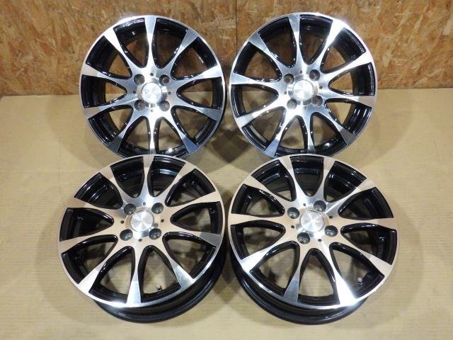 【山形 酒田発】中古 アルミホイール4本セット メーカー不明 15インチ 5.5J+43 100/4H ハブ径約65mm 写真にある物のみ ◇説明欄要確認◇_画像1