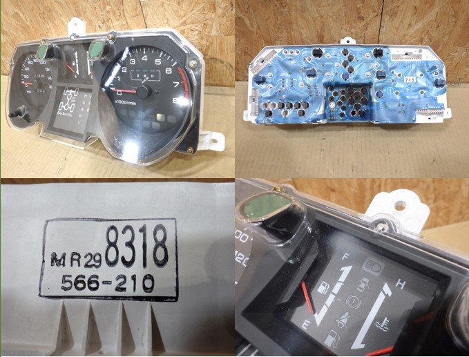 【山形 酒田発】中古 パジェロ E-V45W スピードメーター 純正 メーターフード/木目メーターフード付 YAZAKI 566-210 テスト済_画像4