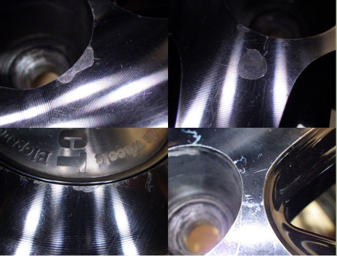 【山形 酒田発】中古 アルミホイール4本セット メーカー不明 15インチ 5.5J+43 100/4H ハブ径約65mm 写真にある物のみ ◇説明欄要確認◇_画像9