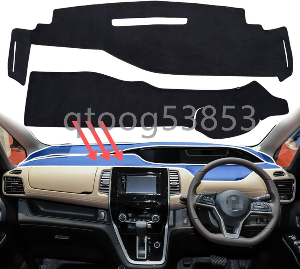 【新品】 日産セレナ C27系 (2016年～2022年)用ダッシュボードマット(ブラック) 紫外線からダッシュボードを守る！ 車種専用設計！_画像1