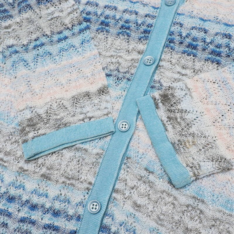 MISSONI ミッソーニ ロング丈 アンサンブル ニット カーディガン 40 GS0116=イタリア製*ミッソーニ/MISSONI*アンサンブルニット