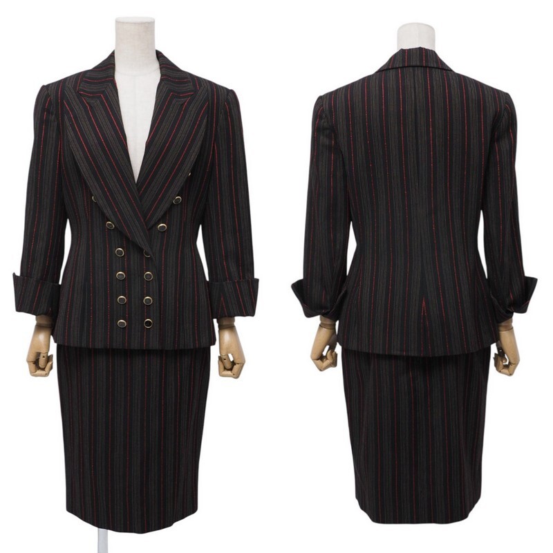 【美品】クリスチャンディオール セットアップ チェック ストライプ GR9969=クリスチャンディオール/Christian Dior boutique