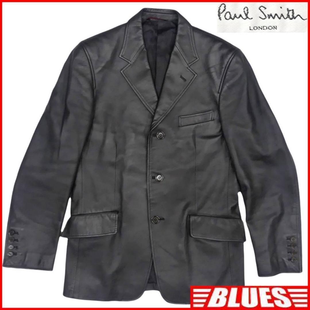 定価約10万 人気 Paul Smith ブラウン レザー テーラードジャケット 即決 Paul Smith メンズM レザーテーラードジャケット ポール