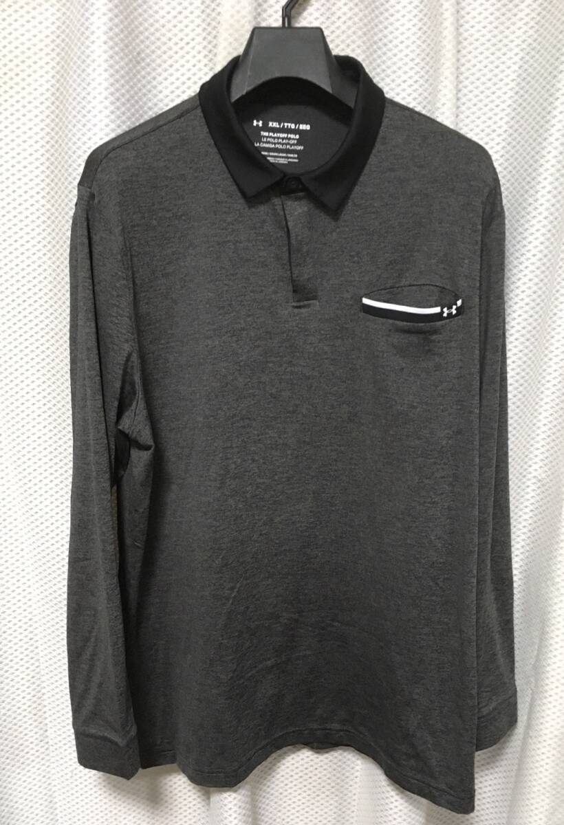 お買い得80A/3XL相当♪♪アンダーアーマー ゴルフ 長袖ポロシャツ プレーオフ2.0 Used _画像1