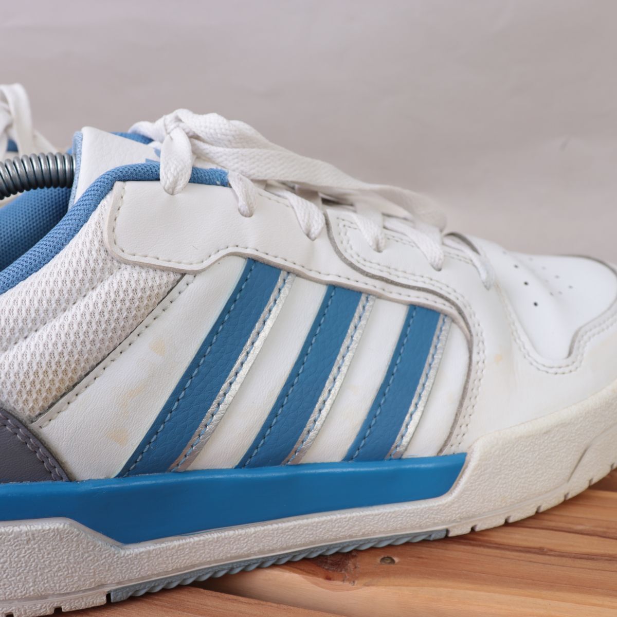 z1275 アディダス ネオ シューズ スケート US10 28.0cm/白 ホワイト ブルー系 adidas neo Shoes Skate メンズ スニーカー 中古_画像6