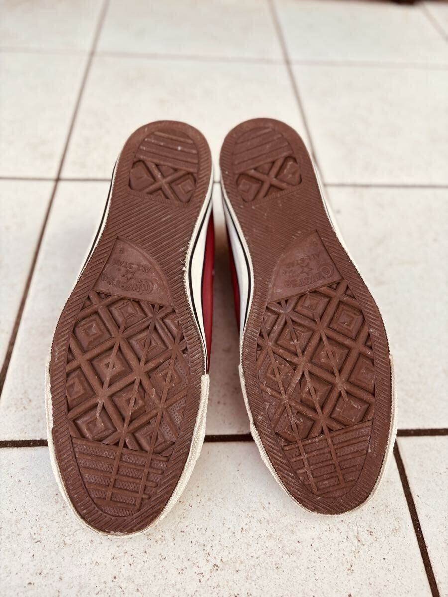 【超希少】CONVERSE コンバース ALL STAR MADE IN USA HI LEATHER RED オールスター USA製 レザー 赤 size 9 チャックテイラー ハイカット_画像4