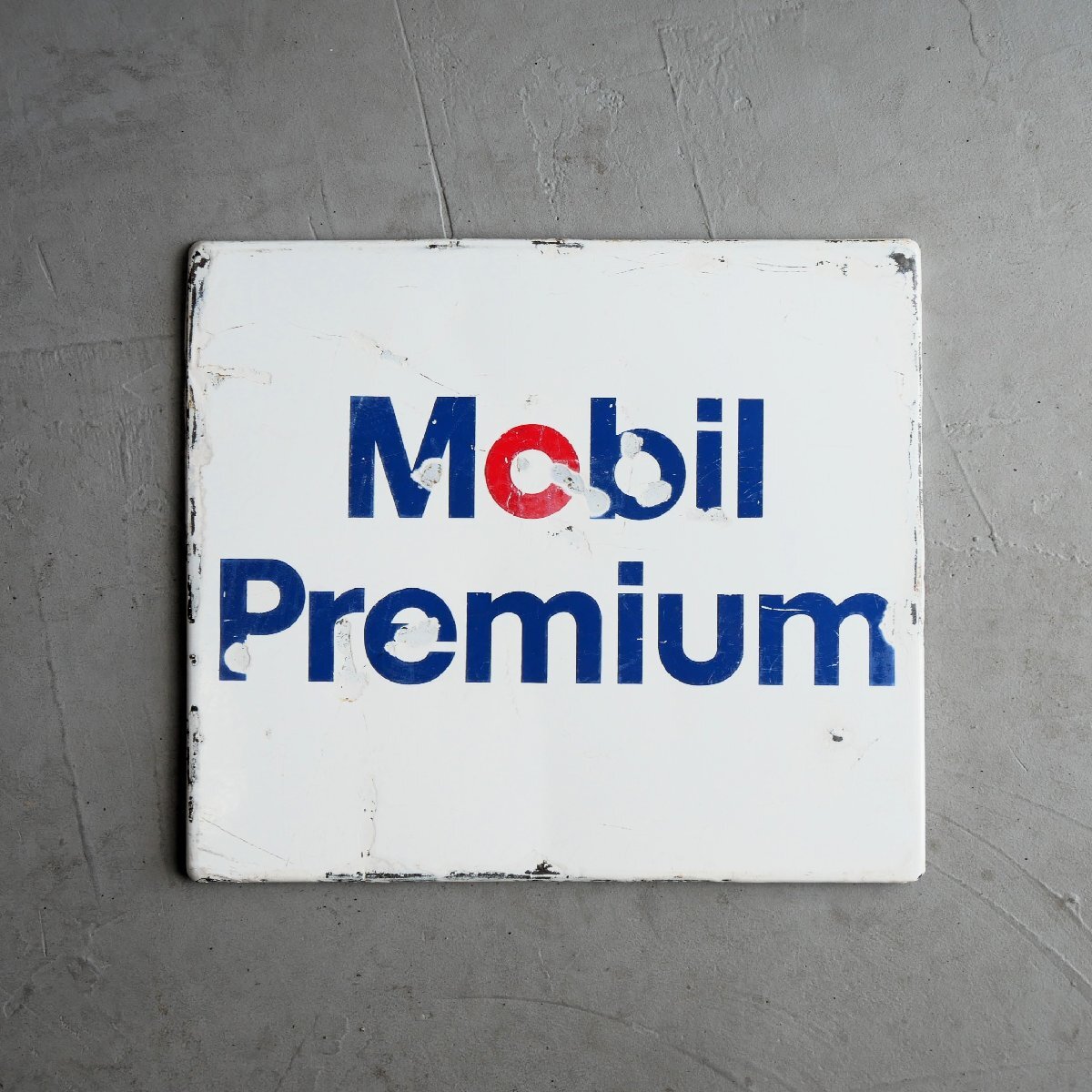 MOBILOIL看板 Mobil Premium ヴィンテージ ホーロー製看板 / アメリカ