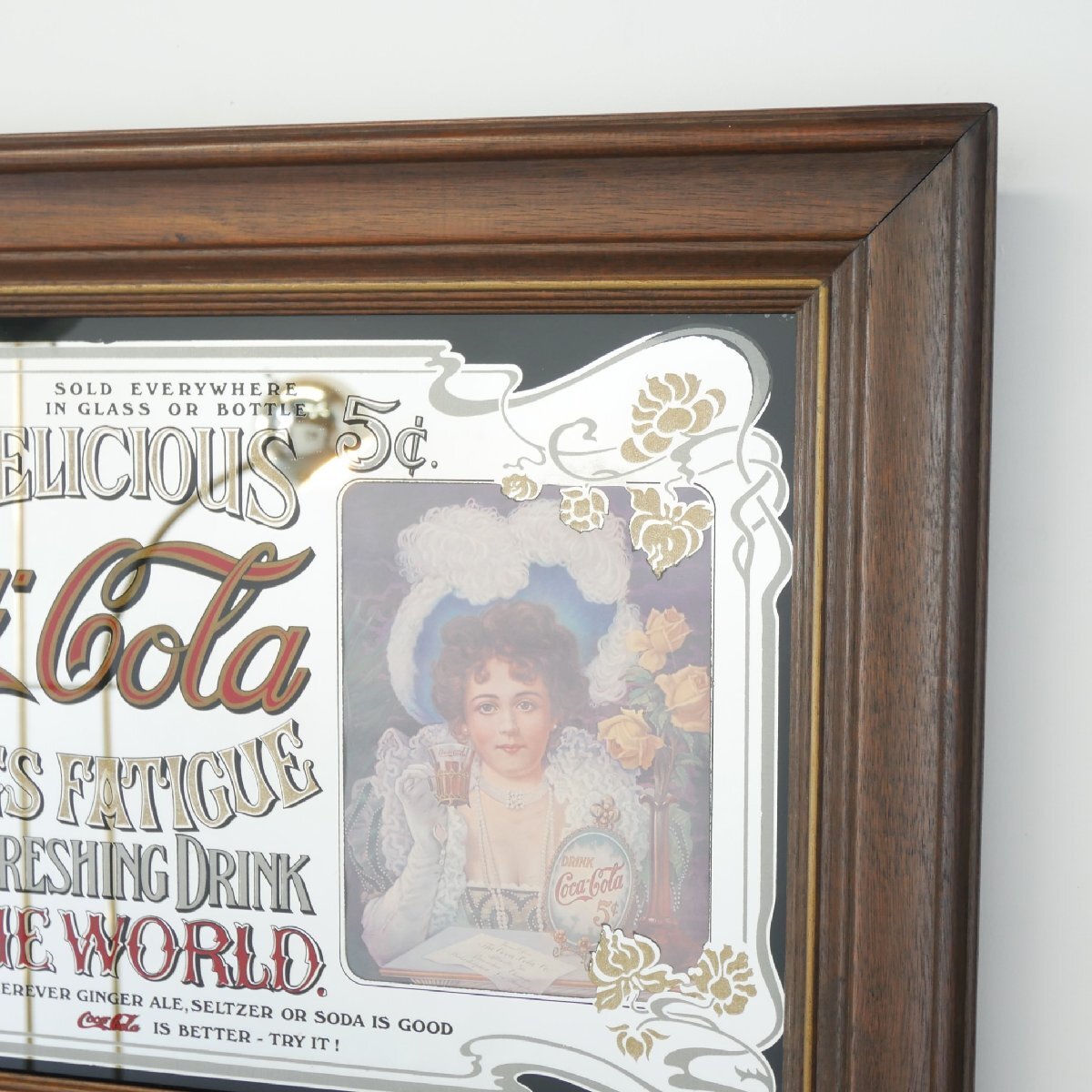 セ*ル様 コカコーラ　パブミラー　アメリカンヴィンテージ 特大54.5×44.5 コカコーラ パブミラー ヴィンテージCoca-Cola