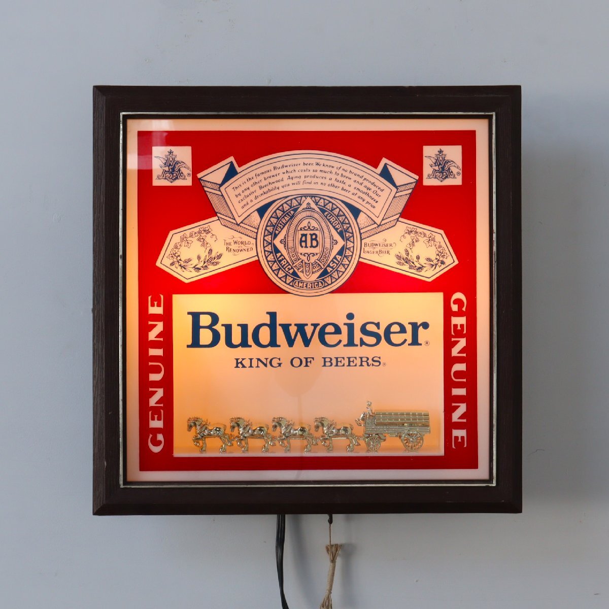 ビンテージ Budweiserバドワイザー ライトサイン Vintage