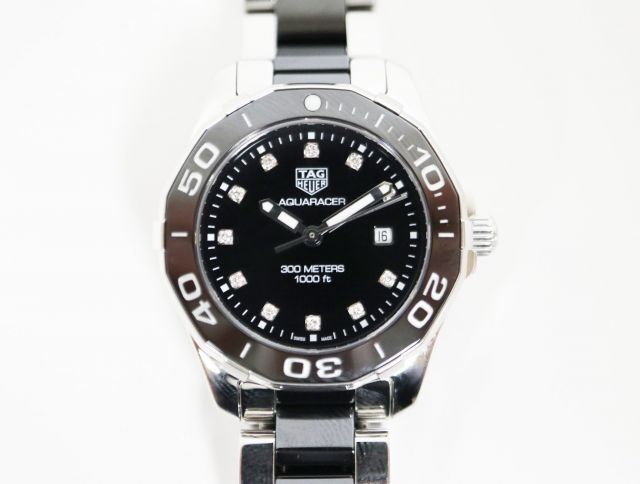 タグホイヤー TAG HEUER アクアレーサ― WAY141C.BA0918 セラミック 11Pダイヤ クォーツ レディース【中古】時計_画像2
