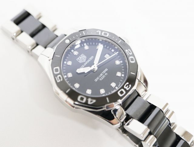 タグホイヤー TAG HEUER アクアレーサ― WAY141C.BA0918 セラミック 11Pダイヤ クォーツ レディース【中古】時計_画像3