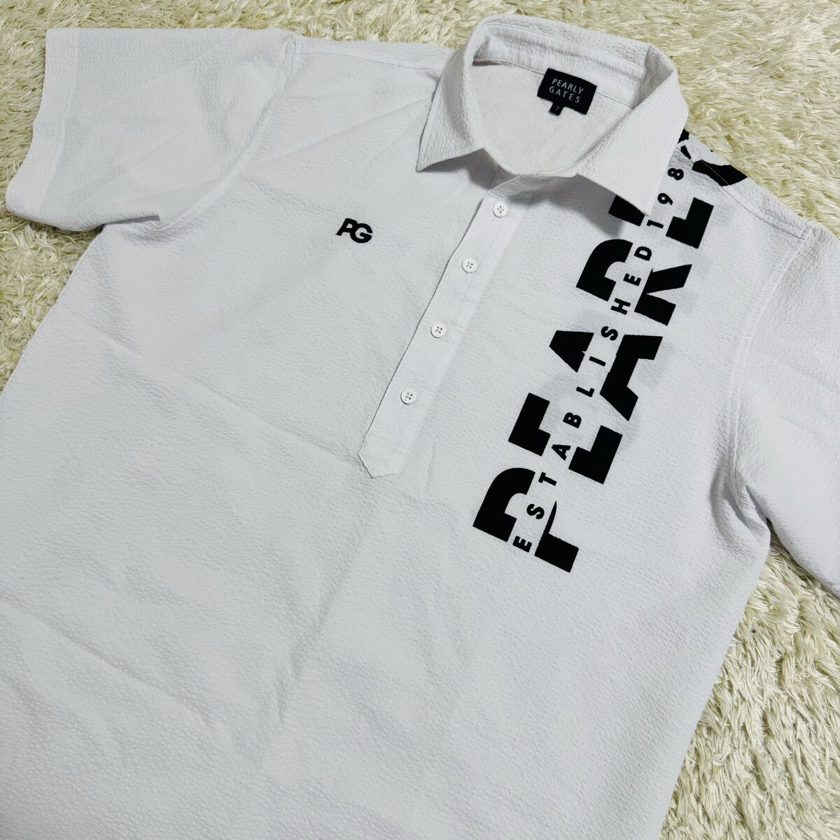 パーリーゲイツ シアサッカー ポロシャツ 白 Yahoo!オークション - 極美品 希少2XL パーリーゲイツ
