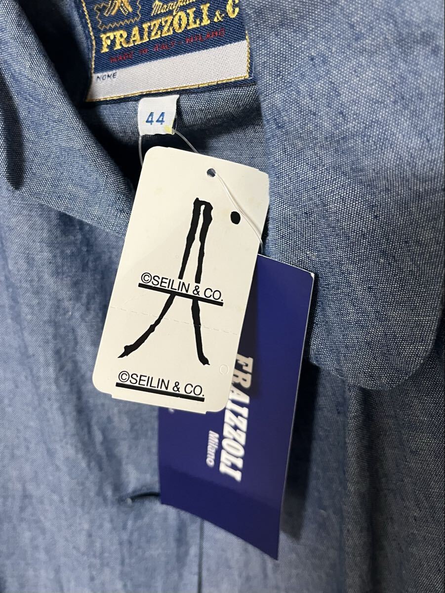 定価2.1万 新品タグ付き フライツォーリ レディース ラウンドカラー オーバーオール シャンブレー 44 イタリア製 聖林公司_画像5