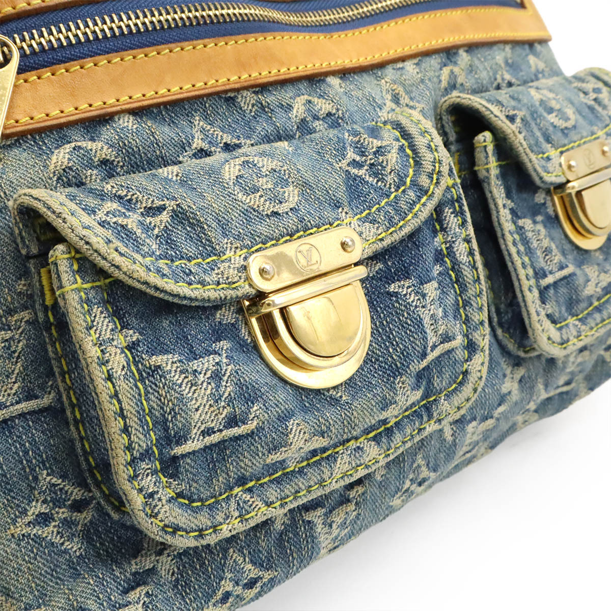 LOUIS VUITTON ルイ ヴィトン モノグラムデニム バギーPM ショルダーバッグ ワンショルダー セミショルダー 肩掛け ブルー 青 M95049_画像7