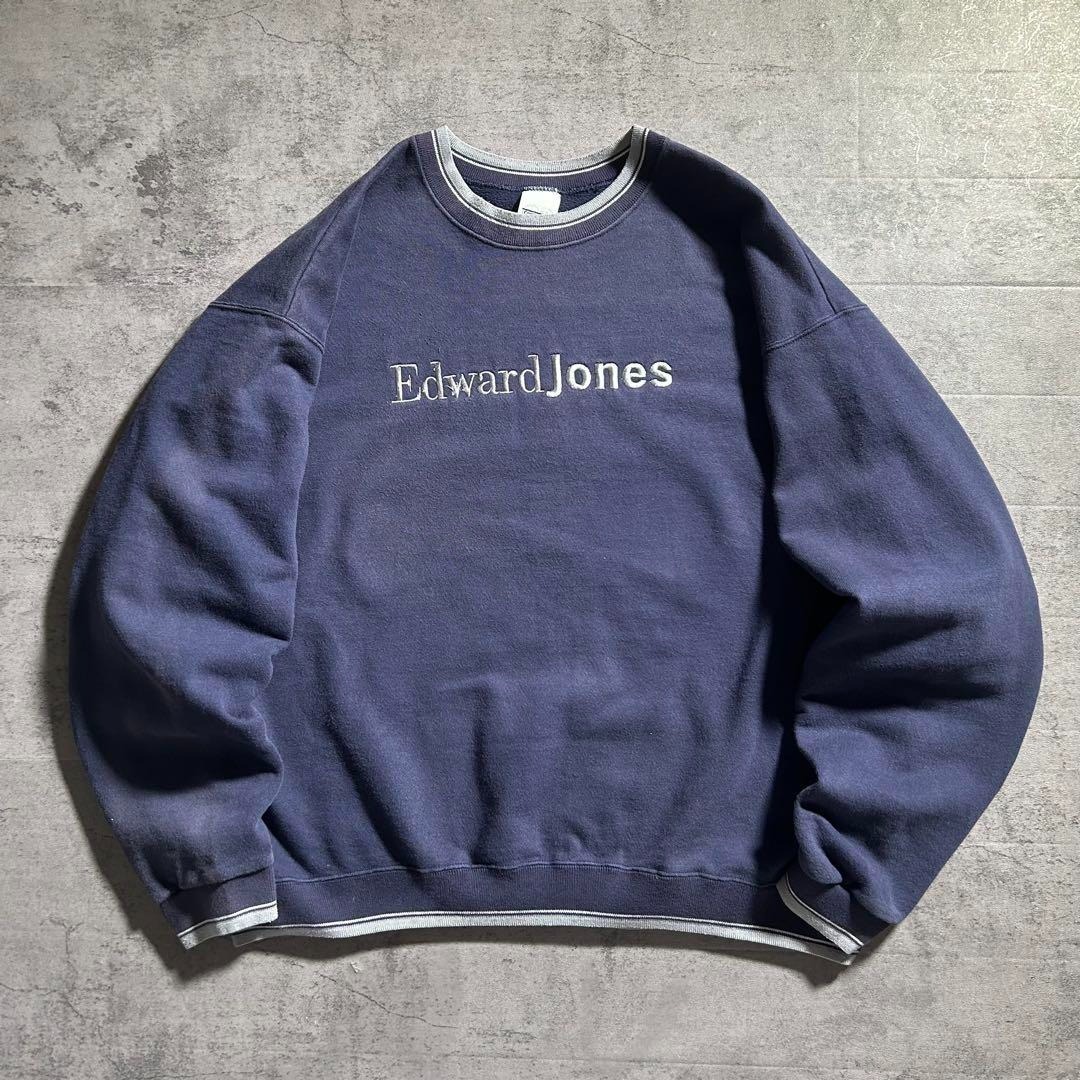 ナス紺フェード リアルマッコイズ ヴィンテージスウェット USA 古着 90s 00s COTTON DELUXE 刺繍 スウェット トレーナー