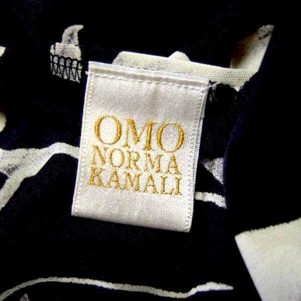 美品/サンプル品 ノーマカマリ OMO NORMA KAMALI ロングワンピース 9号 М 相当 古着 黒 ブラック レディース 春 夏 半袖 花柄 薄手 透け感_画像4