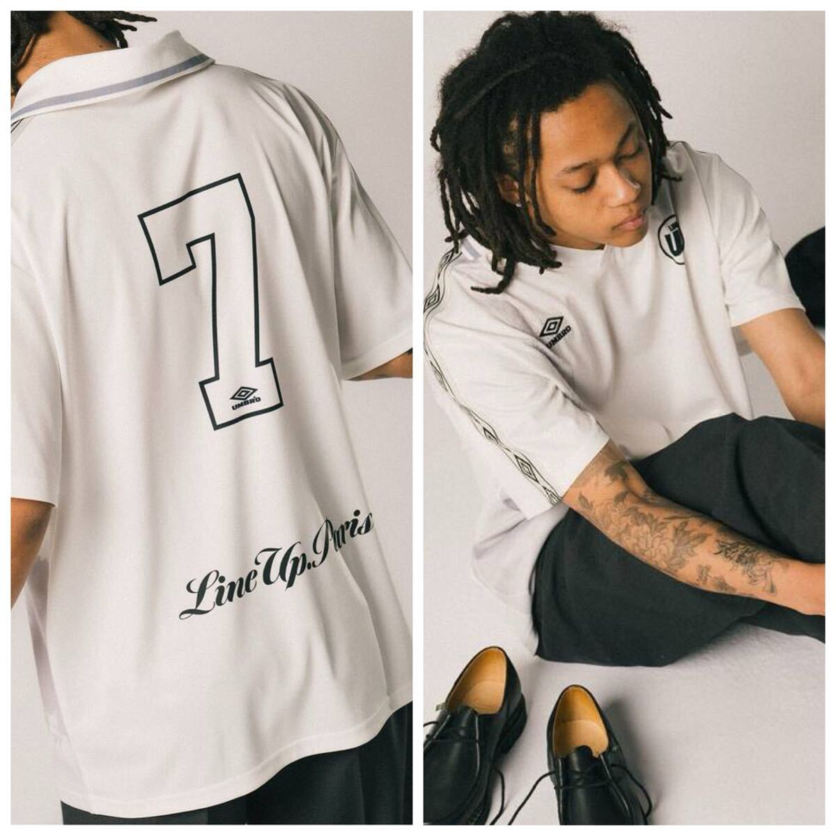 新品 417 EDIFICE UMBRO × LINEUP game shirt ゲームシャツ 定価14300円 L