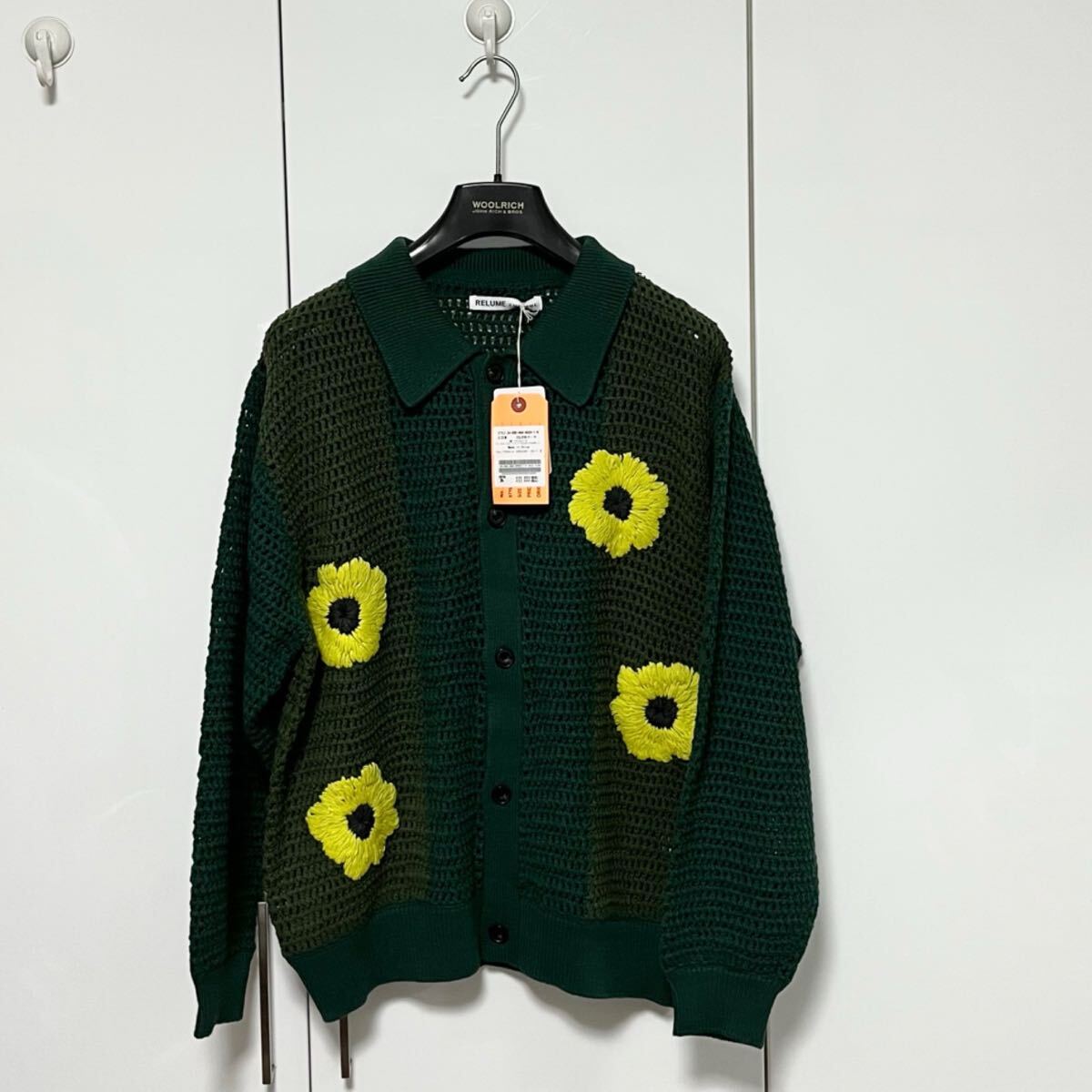 新品 ジャーナルスタンダード relume CALIFORNIA クロシェ 刺繍 ニットカーディガン 定価22000円 M