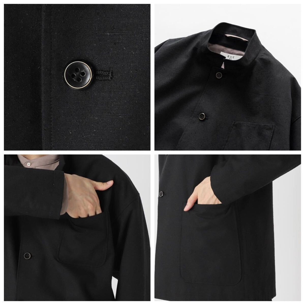 新品 EDIFICE 【rue de seine / リュ ドゥ セーヌ】フレンチジャケット ブラック 定価101200円 40 L