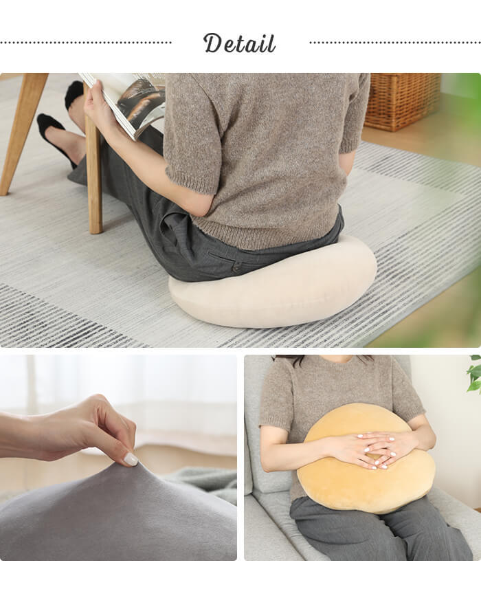 クッション もちもちクッション 円形 直徑40cm 丸型 まるい 大きい 座布団 背あてクッション 枕 かわいい アイボリー M5-MGKFGB90136IV