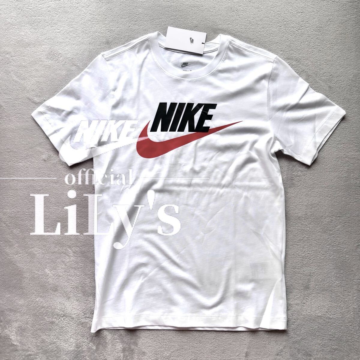 新品 NIKE Tシャツ Sサイズ AR5005 白赤 送料込み スウォッシュ ホワイト 半袖Tシャツ_画像1