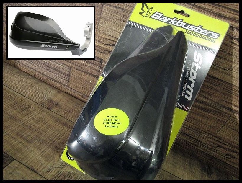 送無 未開封 Barkbusters バークバスターズ STORM STM-002-01-BK ハンドガード 25.4mm 1インチ ハンドルバー用 VT400C VT750C VL800 XVS950_画像1