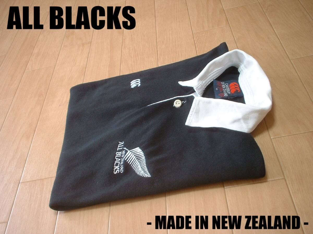 希少 ALL BLACKS 未使用品 カンタベリー ニュージーランド 2 希少ニュージーランド製オールブラックスラガーシャツ40黒ALL