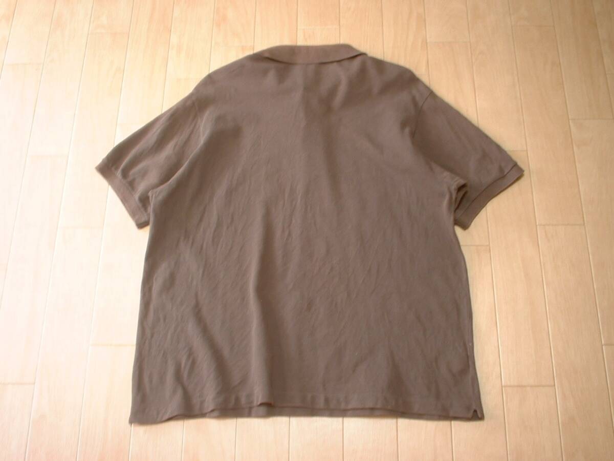 MT☆ラコステ☆鹿の子ポロシャツ☆ワンポイント刺繍ロゴ☆ブラウン☆サイズ7 FRENCH LACOSTEワンポイント鹿の子ポロシャツ7ブラウンXL-XXL