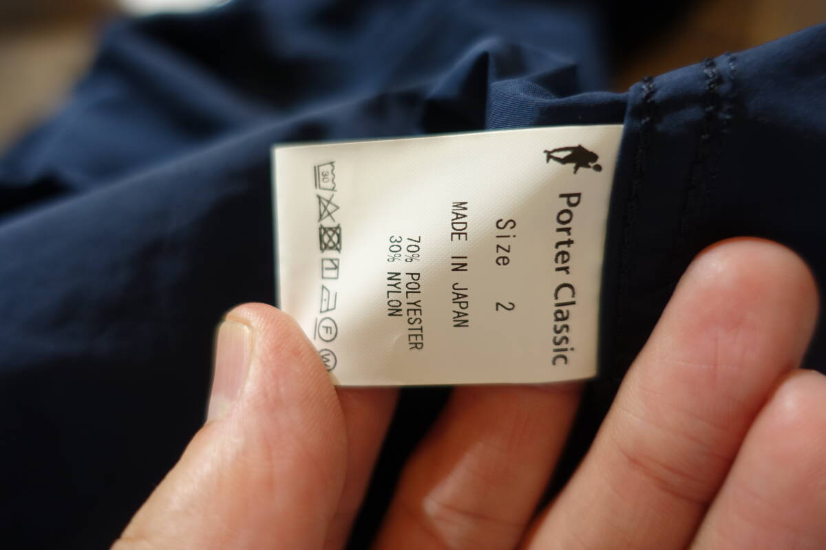 PORTER CLASSIC　ポータークラシック　ネイビー　フード　コート　サイズ2　WEATHER MILITARY COAT